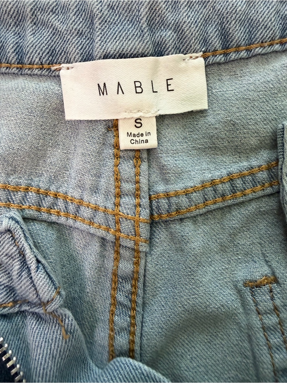 Mable Light Blue Diamond -Dotted Wide Leg Jeans - Picture 3 of 3